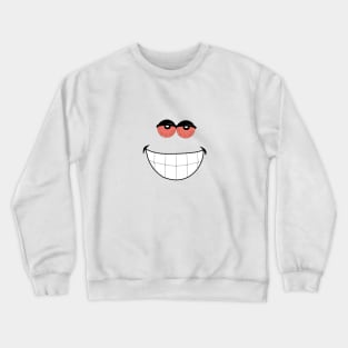 Happy cartoon face with red eyes Crewneck Sweatshirt